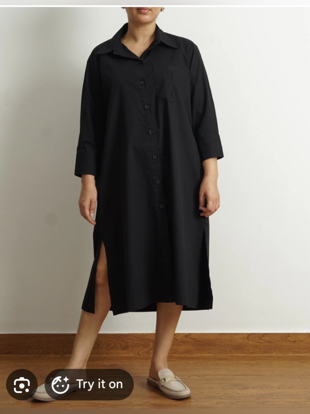 Bandit and the Babe black oversized shirt dress